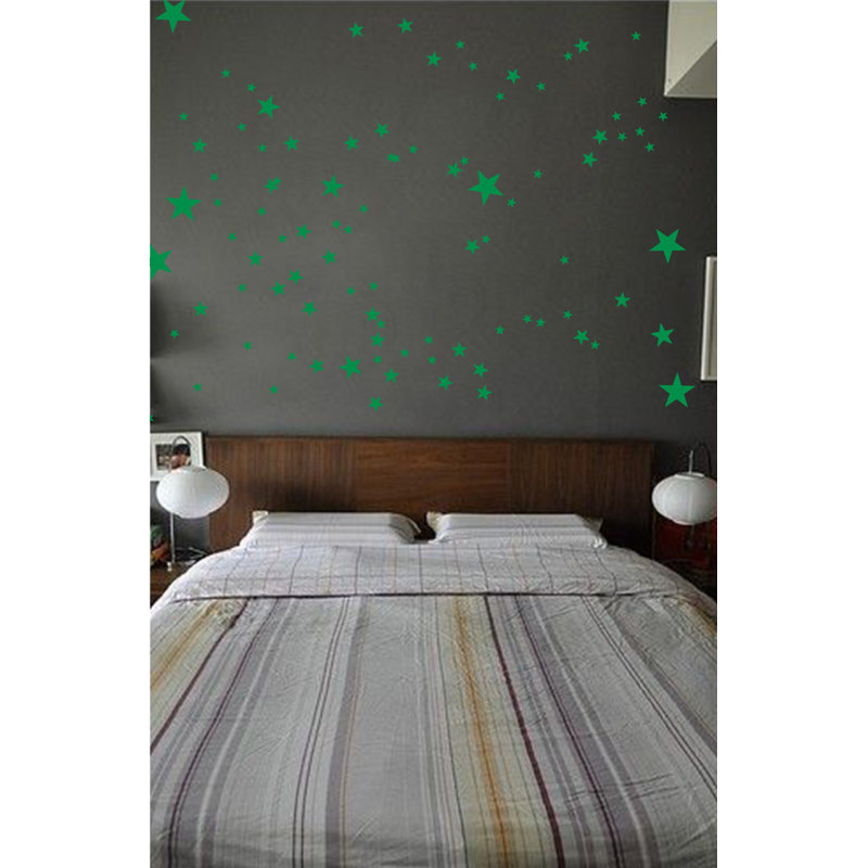 Adhésif décoratif étoiles, H 48 po x l 55 po x P 0,01 po, Vert clair