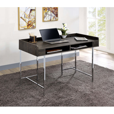 Bureau d'ordinateur moderne avec support USB offrant un espace de rangement