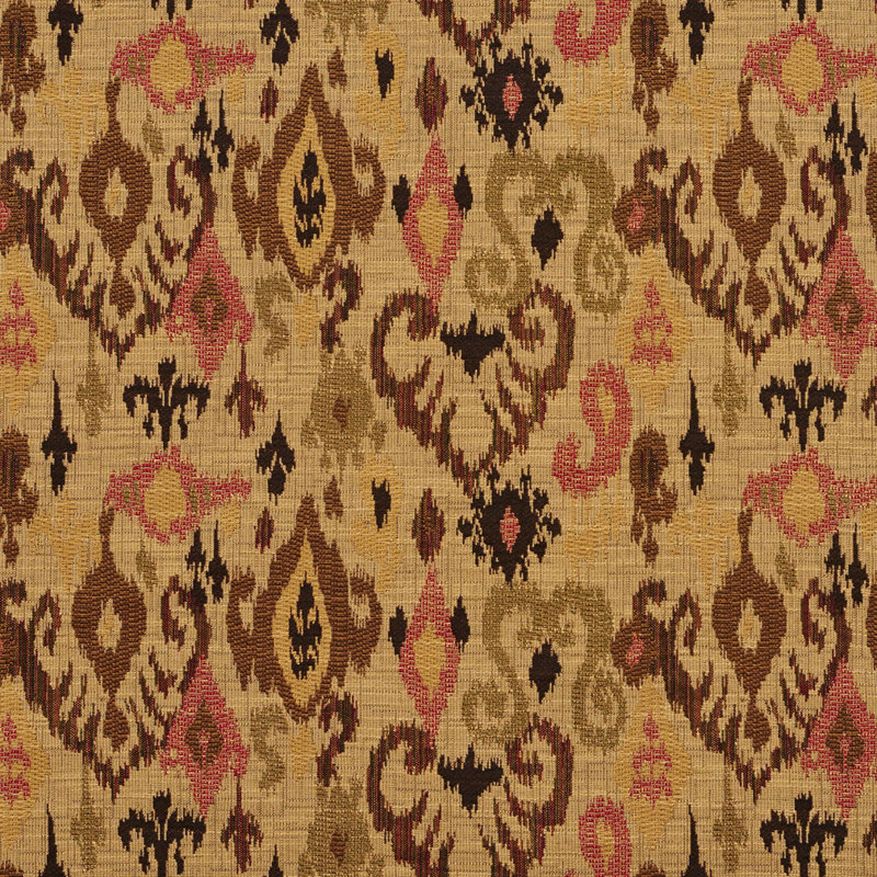 Tissu de texture ikat, Doré / Brun