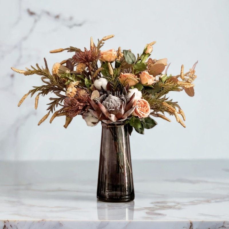 Bouquet simulé, fleurs séchées, décorations de fausses fleurs