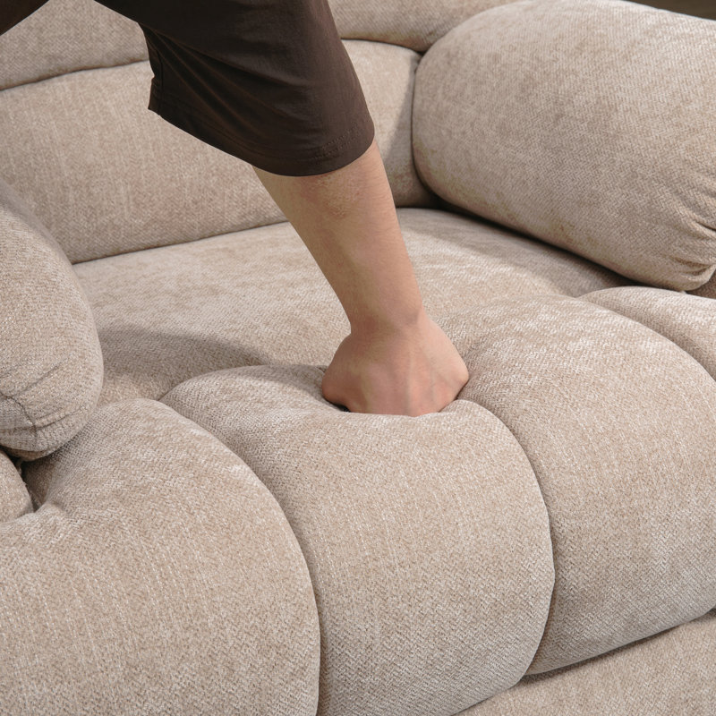 Fauteuil inclinable électrique en chenille beige - siège 23 po, massage 8 points, chauffage lombaire, haut dossier, Beige