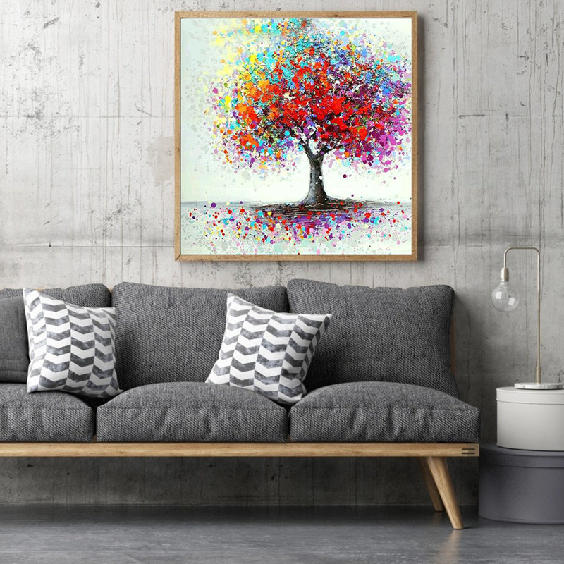 Colourful Tree - No Frame Painting on Canvas