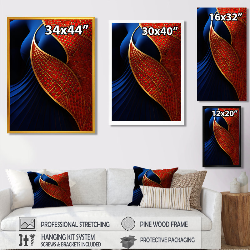Texture Blue Gold Butterfly Wings - Botanicals Wall Art Print, 20" H x 12" W x 1" D, Wrapped Canvas