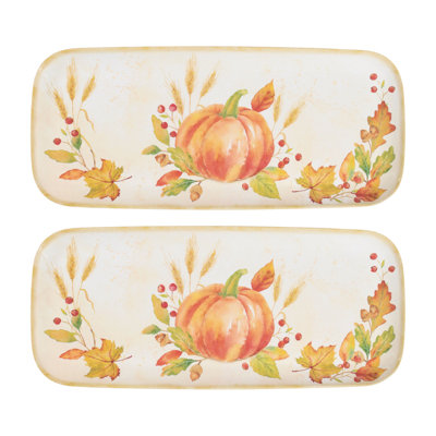 2-Piece Harvest Pumpkin 15" Tray