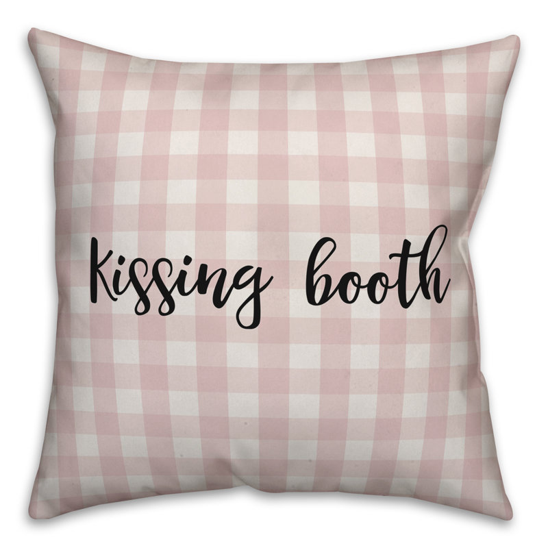 Plaid Throw Pillow, Pink/Black, Pillow Cover