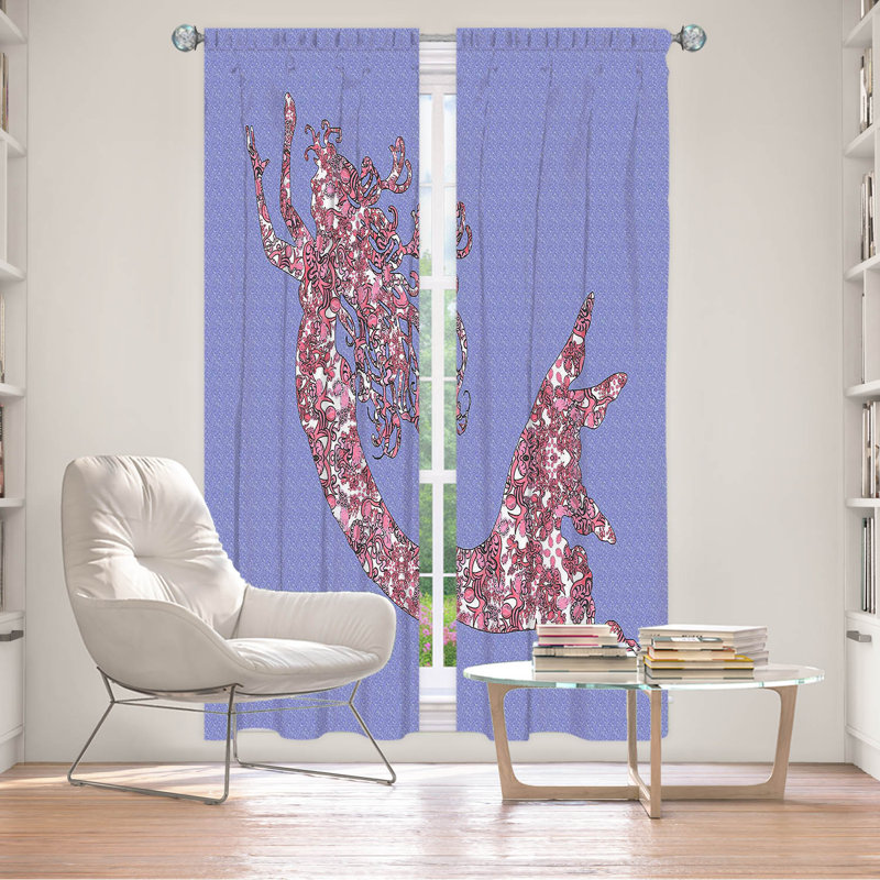 Paire de rideaux obscurcissant en polyester Rossy, L 20 po x L 61 po, Rose / pervenche