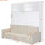 Grand lit mural blanc avec - Se combine parfaitement et, peu encombrant, facile à utiliser dans de petits espaces de vie, multifonctionnel, matériaux, rangement pratique