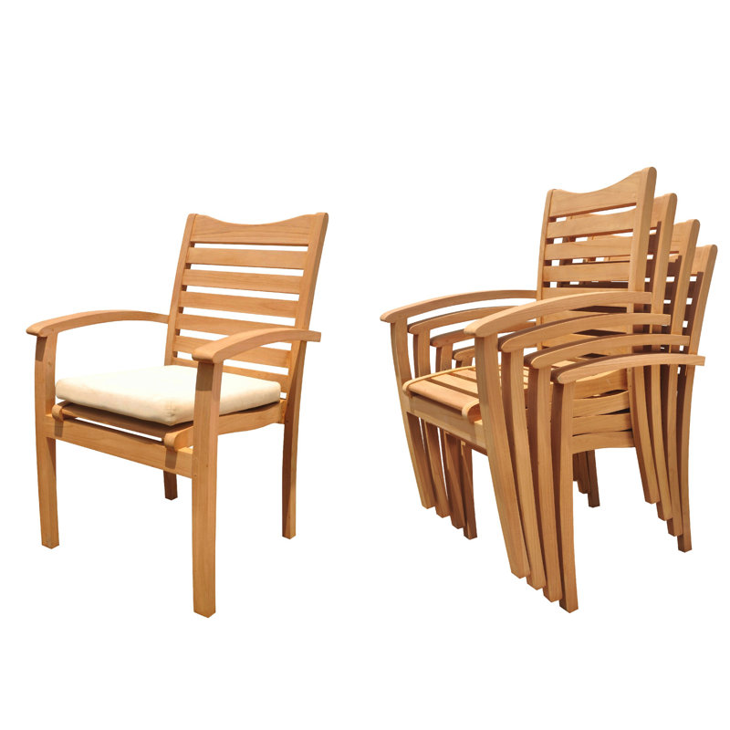Cincere 10 - Person Teak Wood Patio Dining Set with Rectangular Table, 105" x 40" x 31.5"