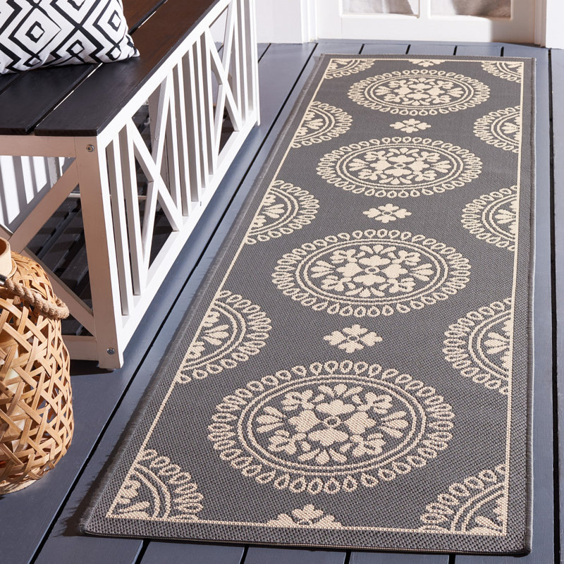Tapis d'intérieur / extérieur floral Colina Performance, Tapis de couloir 2 pi 3 po x 8 pi