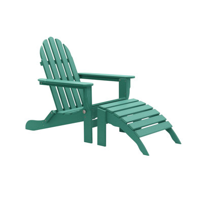 Chaise Adirondack pliante en plastique / résine avec repose-pieds Leighton