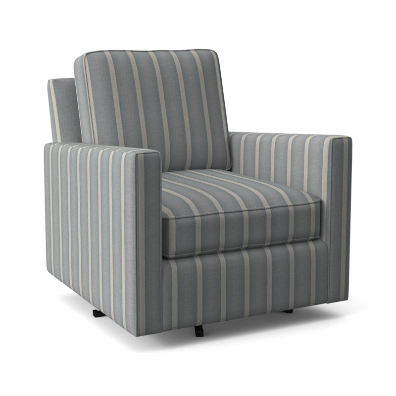 Nicklaus Armchair, Light Blue and White Stripe; 0256-54