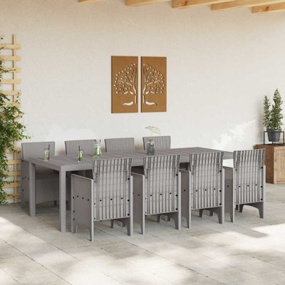 VidaXL White Poly Rattan Garden Dining Set