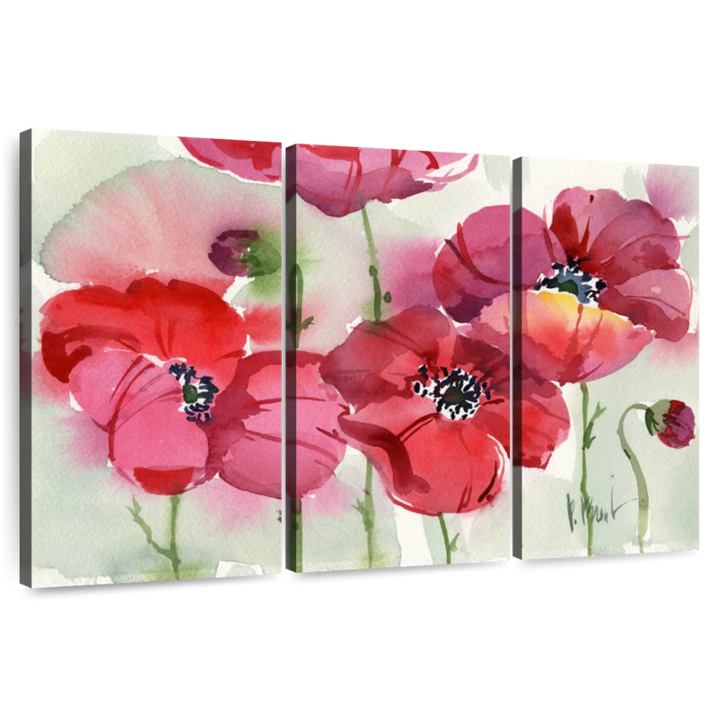 Coquelicots frais Harnek, H 42 po x l 65 po