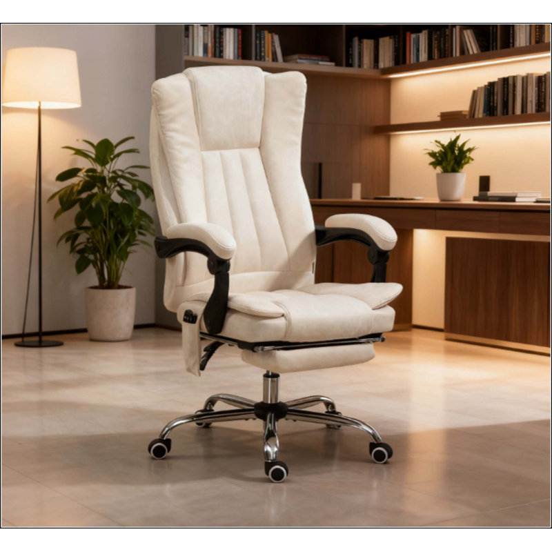 Fauteuil de massage, fauteuil inclinable avec hauteur réglable et repose-pieds