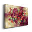 «Vibrant Garden», impression sur toile impressionniste encadrée rose rouge et jaune