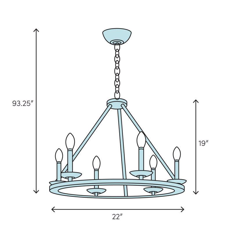 Studio 5 3 - Light Dimmable Wagon Wheel Chandelier