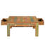 Table basse carrée en bois massif avec tiroirs