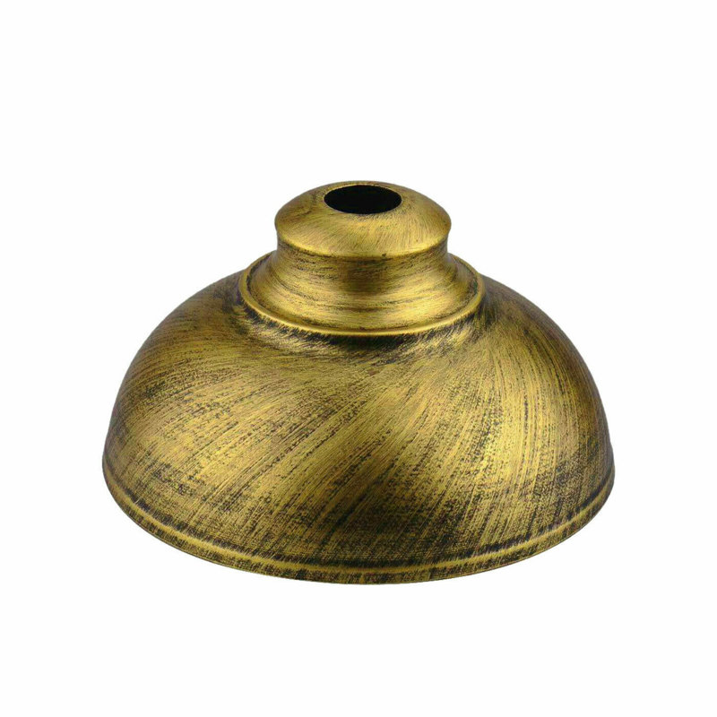 17cm H Metal Dome Lamp Shade, Brushed Brass