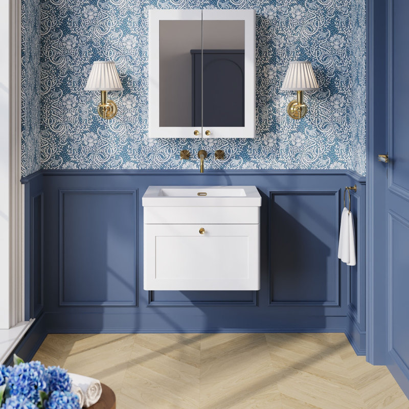 Classique Bathroom Vanity, Satin White, 61.3 cm W