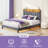 Upholstered Bed Frame with Headboard-Storage Headboard with Smart LED Lights and USB Charging Station,Noise Free,No Box Spring Needed-1944431693-1944431682