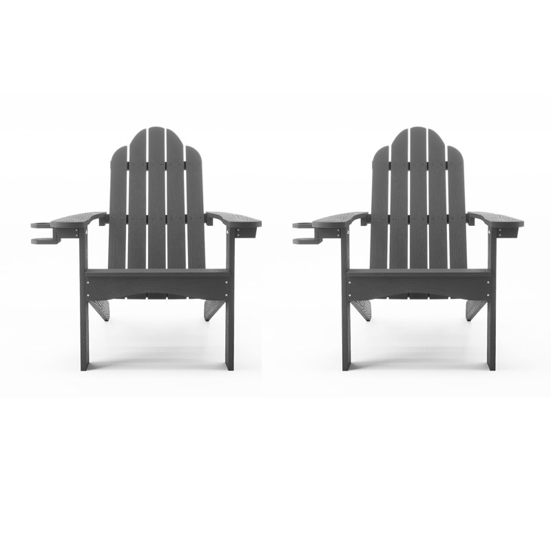 Chaise Adirondack en plastique Hackneyville, Gris foncé