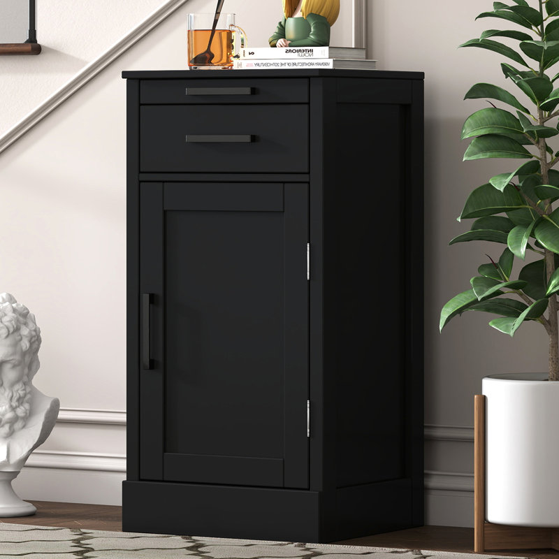 17.8'' Wide 2 - Drawer Filing Storage Cabinet Credenza, Black