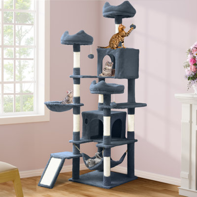75" H Drusi Multi-Level Large Cat Tree with 3 Perchs
