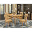 Ensemble de table de cuisine 5 pièces pour 4 personnes comprenant une table de salle à manger rectangulaire avec Dropleaf et 4 chaises, chêne-422029261-422029260