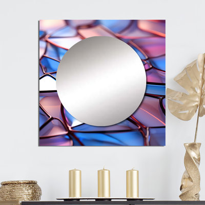 Grand miroir mural carré Deravil - Lilas