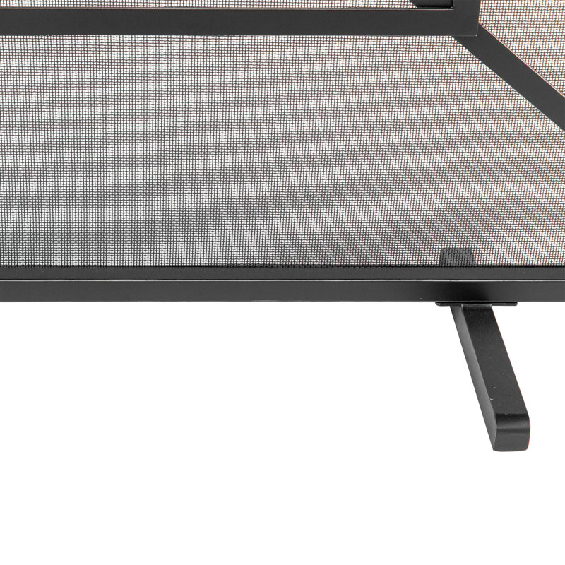 Royal Steel Fireplace Screen, Flat Black