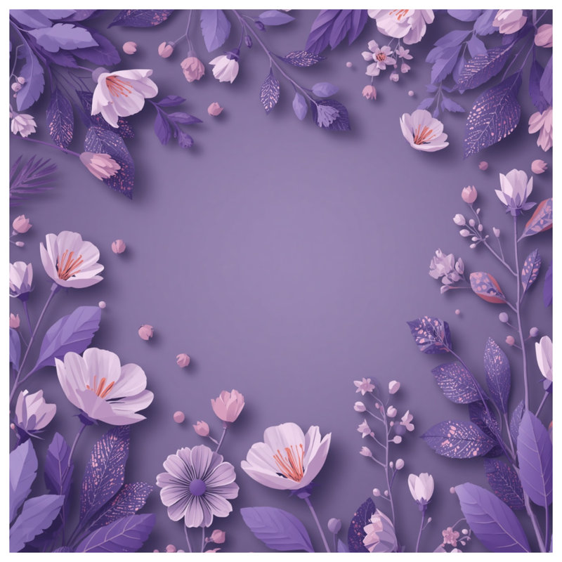 Coussins décoratifs à bordure florale mauve, 16 x 16 inches