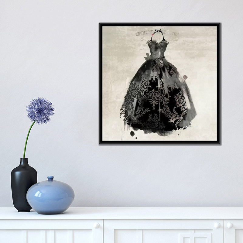 «Black Dress II», impression sur toile, H 18 po x l 18 po x P 1,5 po, Toile avec cadre noir, Pas de tapis