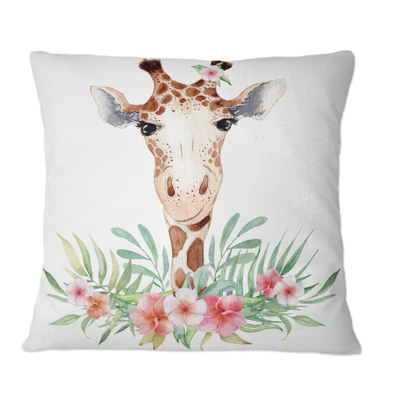 Floral Throw Pillow, 16" x 16"