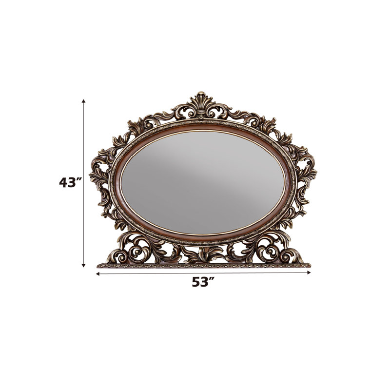 Devany Oval Mirror in Cherry