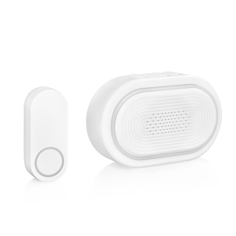 Trousse de sonnette éclairée sans fil en plastique blanche rechargeable USB Heath Zenith