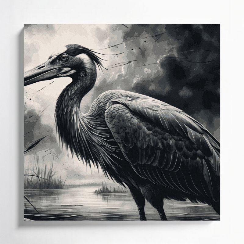 Art mural sur toile noir, H 16 po x l 16 po