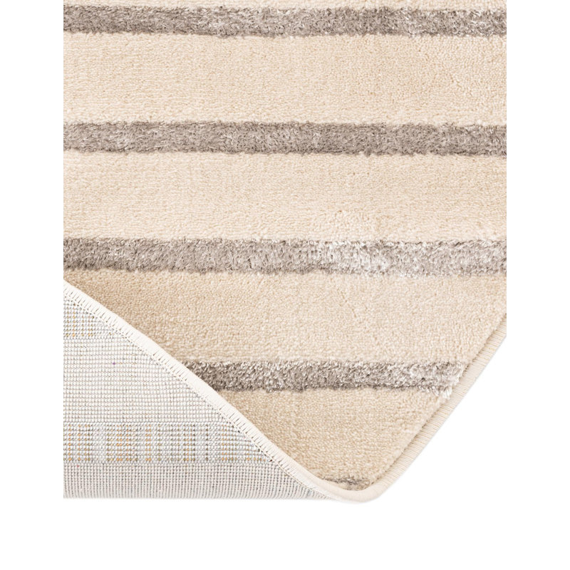 Tapis blanc et argent Latitude Run® Mirage Novica, Rond 3 pi 1 po