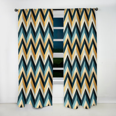 Motif à chevrons Urban Elegance - Rideau à chevrons - Rideau à chevrons obscurcissant - 1 panneau