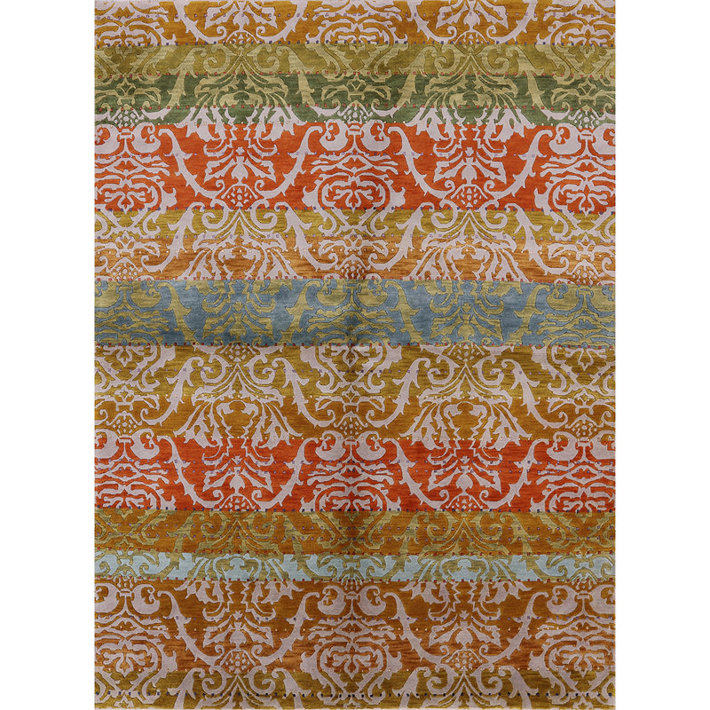 Tapis floral brun / rouge, Rectangle 8 pi x 12 pi