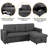 Reversible Sectional Sofa with Pull Out Bed and Storage For Limited Spaces-111009469