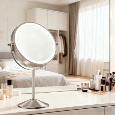 1x/10x True HD Makeup Mirror Brightness Adjustable, Three Colors, 360° Rotation Vanity
