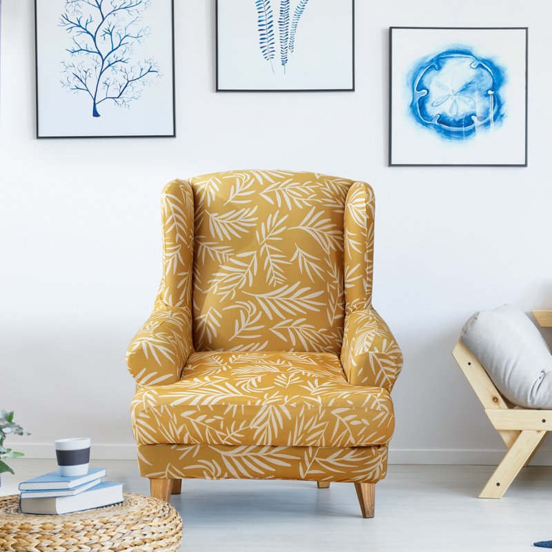 Housse de canapé pour tabouret 2 pièces à imprimé tigre - Housses pour fauteuil à oreilles, détachables et lavables