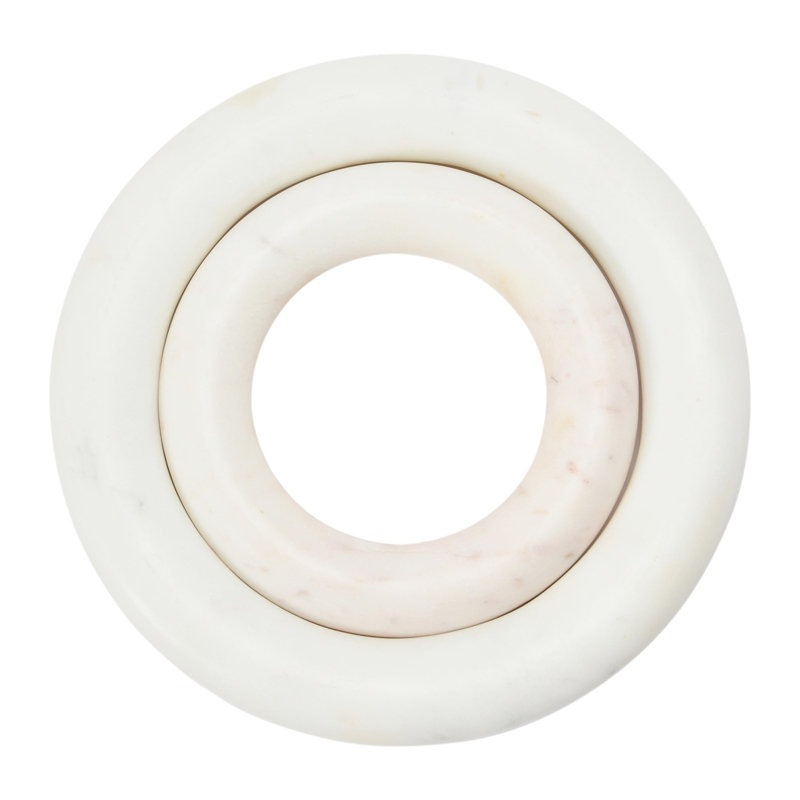 Marble Trivets For Dining Table, Set Of 2, 8" Round, White