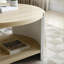 Table basse à 2 niveaux en similicuir pour salon, construction stable et amp; Assemblage facile, blanc naturel