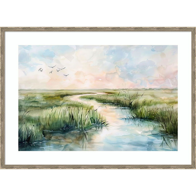 Marsh méandres par Wightmans, impression d'art mural en bois, 30 x 42