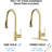 Stainless Steel Pull Down Kitchen Faucet In Brushed Gold - And Easy To Clean 360 Rotatable Spout 1.8Gpm Flow Rate 7.28'' Reach With Swivel Water-1326462967