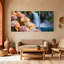 «Hydrangea Floral Waterfall Landscape Reflection», ensemble de 3 impressions sur toile-421470488