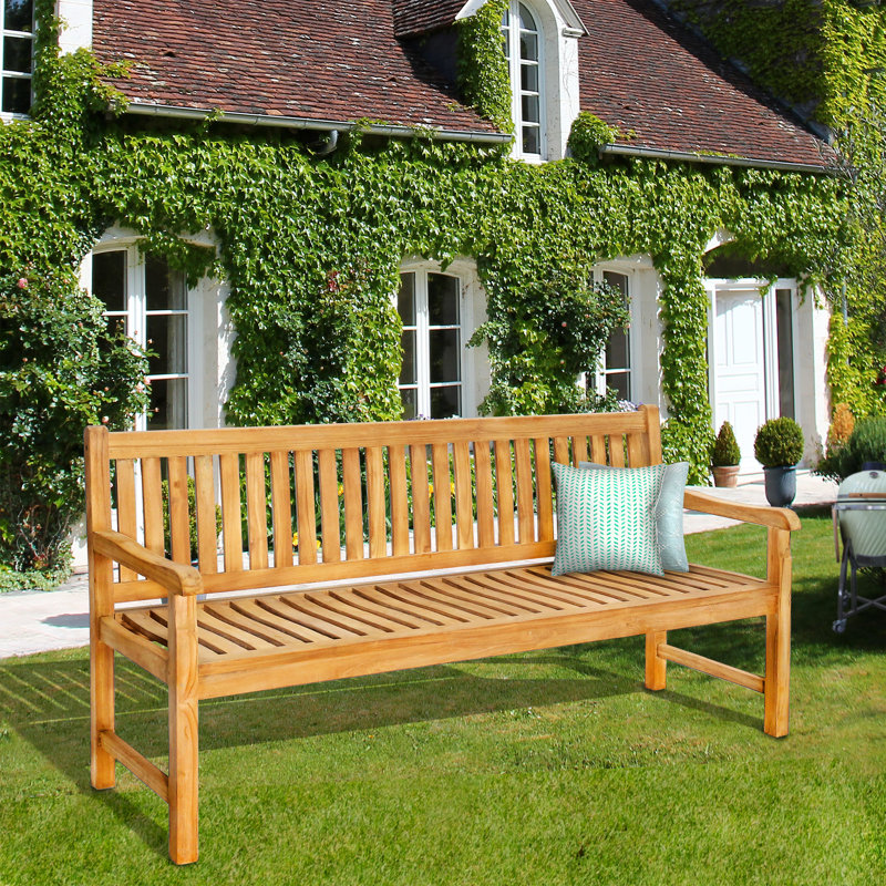 Banc de jardin et de patio en bois de teck Jan, H 36 po x l 71 po x P 24 po