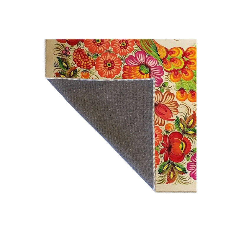Tapis décoratif géométrique orange et multicolore moderne, Sous-tapis rectangulaire de 3 pi 3 po x 4 pi 11 po