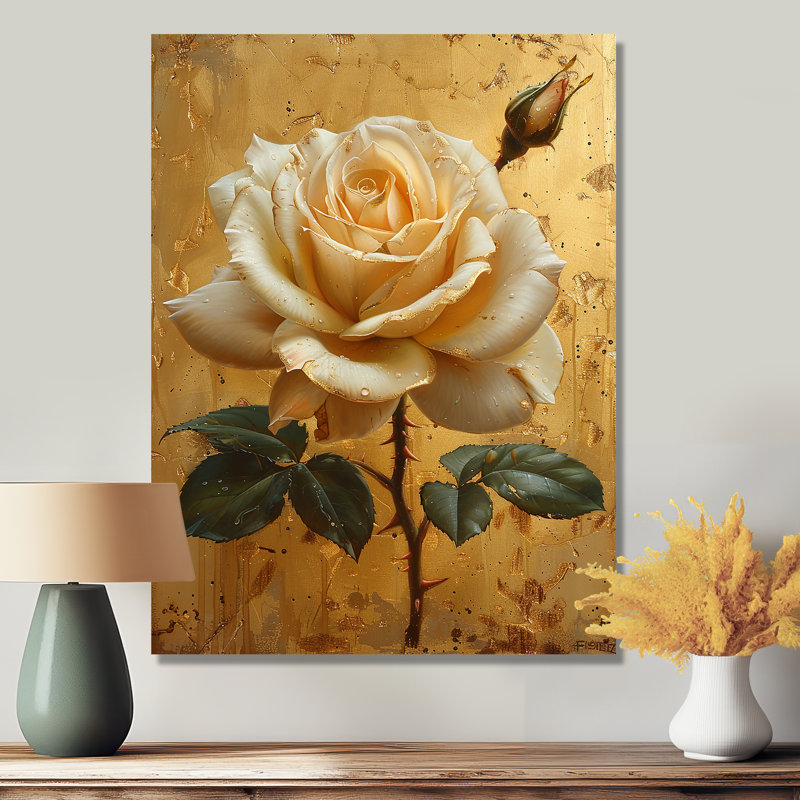 Jaune jaune rétro - art mural rose, Métal métal, H 40 po x l 30 po x P 1,5 po